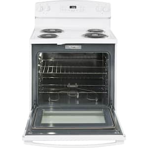 30 in. 4 Burner Element Free-Standing Electric Range in White with Self Clean