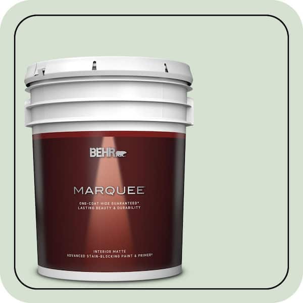 BEHR MARQUEE 5 gal. #S400-2 Comforting Green Matte Interior Paint & Primer