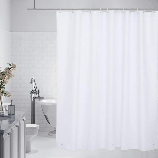 RAY STAR Raystar PEVA 70 in. x 72 in White Waterproof Shower Curtain Liner Shower Liner with 3 Magnetic Weights and 12 Hooks