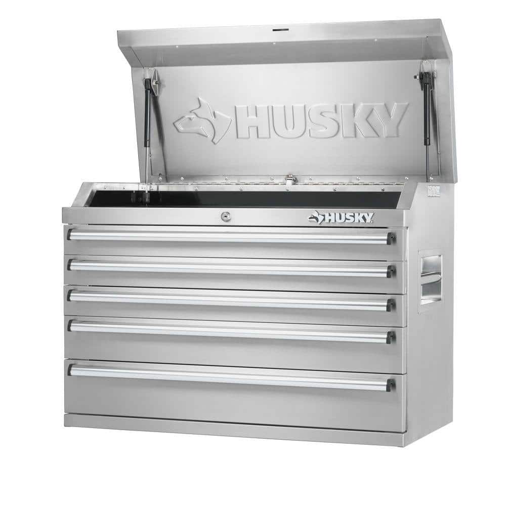 Husky 32 in. Wide 5-Drawer Chest in Stainless Steel 3216SSCH5THD - The ...