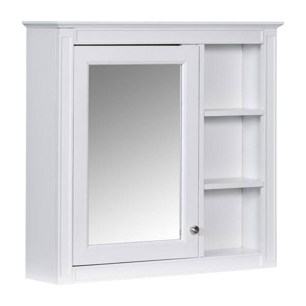 Unbranded 30 in. W x 28 in. H Rectangular MDF Medicine Cabinet with Mirror