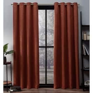 Exclusive Home Curtains Oxford Mecca Orange Solid Polyester 52 In W X 84 L Grommet Top Blackout Curtain Panel Set Of 2 Eh8207 06 84g The Depot Exclusive Home Curtains Oxford Mecca, Red Orange Blackout Curtains
