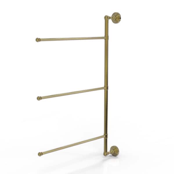 Allied Brass Waverly Place Collection 3 Swing Arm Vertical 28 in. Towel Bar in Unlacquered Brass