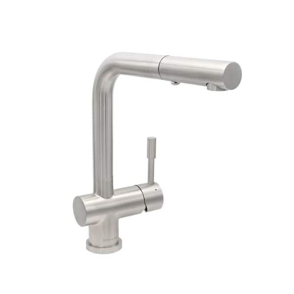 Nassau 1-Handle Pull Out Sprayer Kitchen Faucet (With Spray Feature) in Brushed Stainless