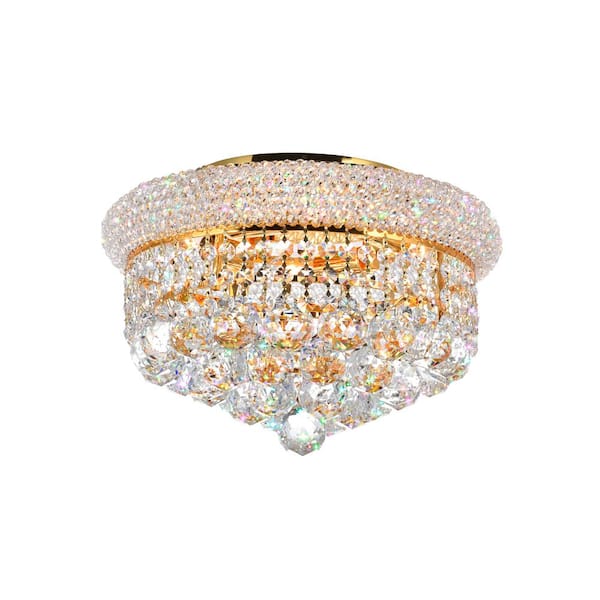 CWI Lighting Empire 4 Light Flush Mount With Gold Finish