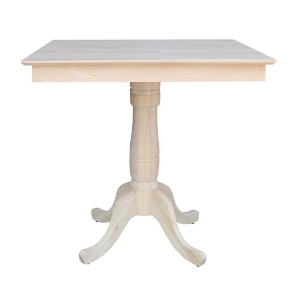 International Concepts Unfinished Solid Wood 36 in Square Pedestal Table