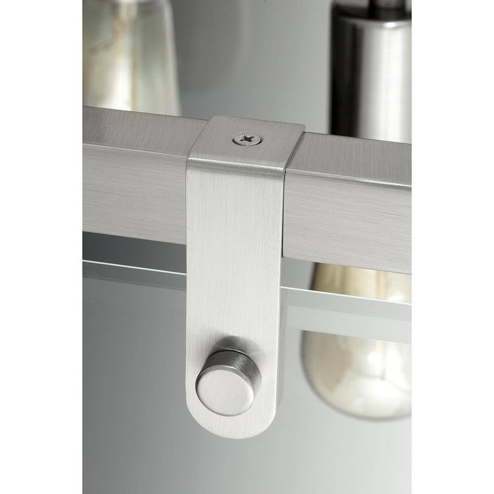 Modern Glayse 16.75" Brushed Nickel Beveled Glass Light Fixture