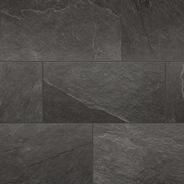 Sediment Slate Matte 12 in. x 24 in. Porcelain Floor and Wall Tile Sample (1.9 sq. ft. /Piece)