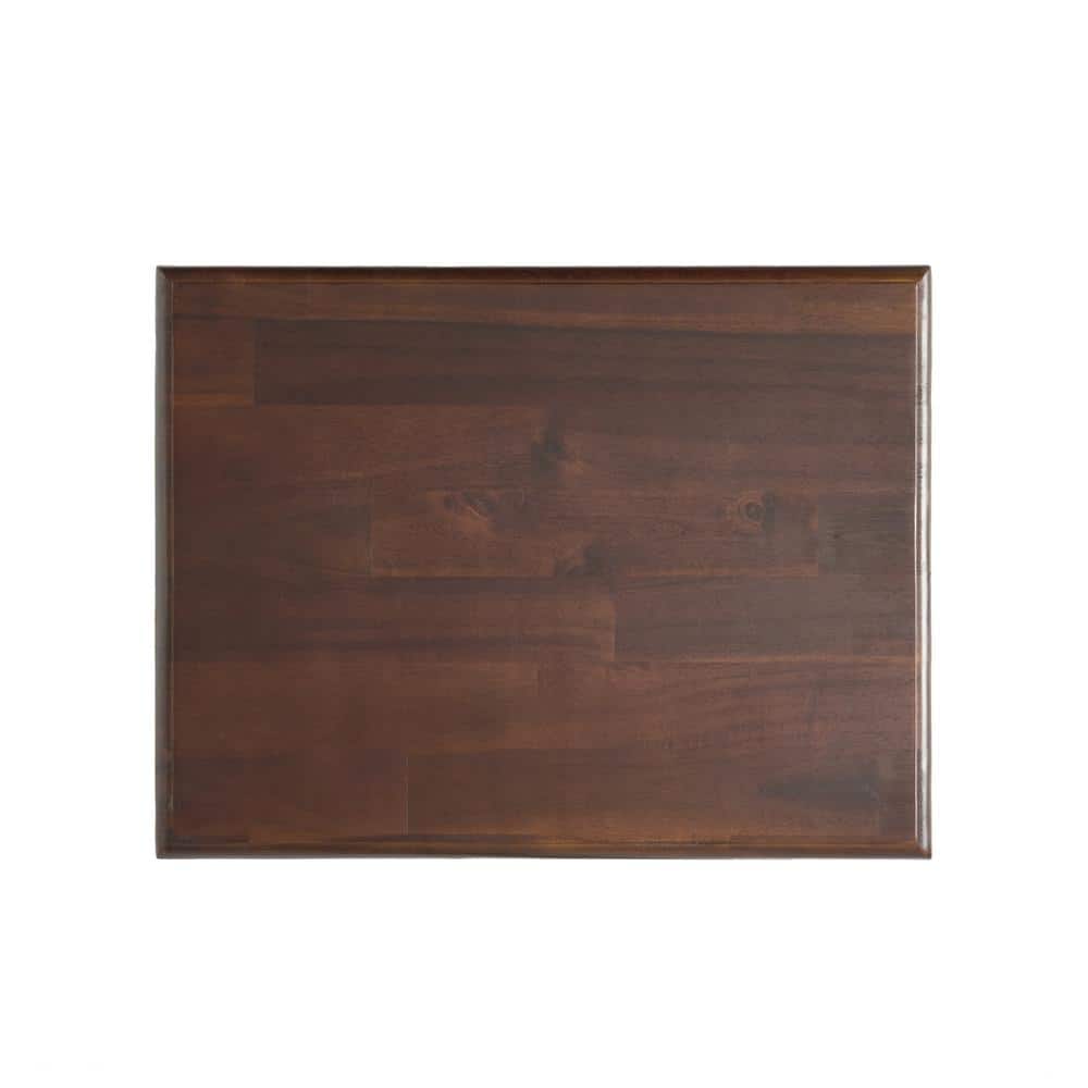 Brown Mahogany Rectangular Wood End Table with Storage