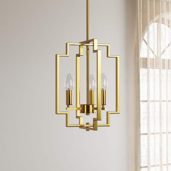 Hartford 3-Light Gold Chandelier with Wrought Iron Accents