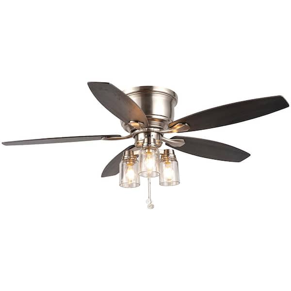 Hampton Bay Stoneridge 52 in. Indoor/Outdoor LED Brushed Nickel