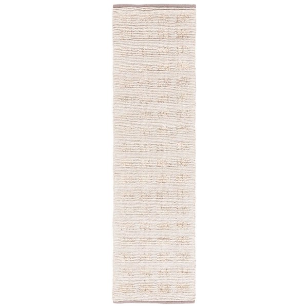 Natura 2 ft. x 8 ft. Beige Distressed Tile Runner Rug