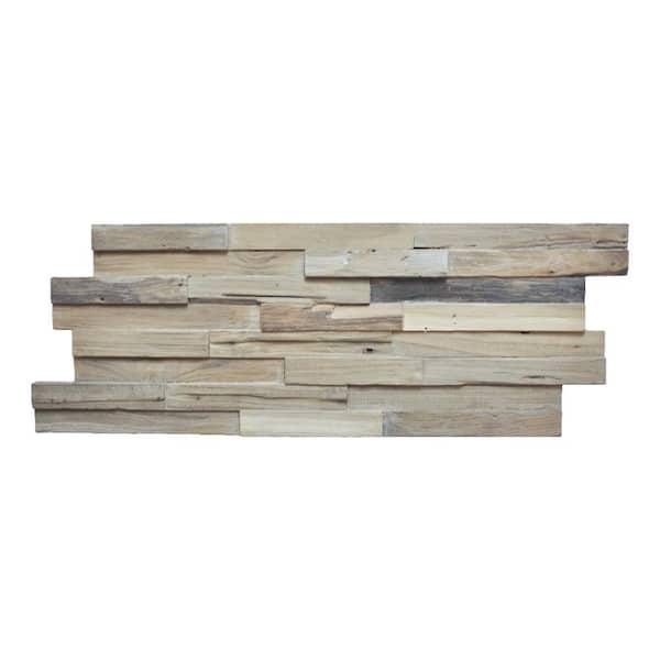 1 ft x 1.5 ft Reclaimed Solid Teakwood 3D Wall Panel SAMPLE (Gray Washed)