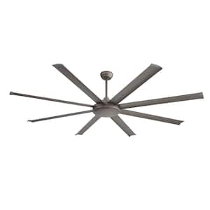 80 in. Indoor DC Motor Ceiling Fan with Remote 8-Aluminum Blades, Charcoal Gray