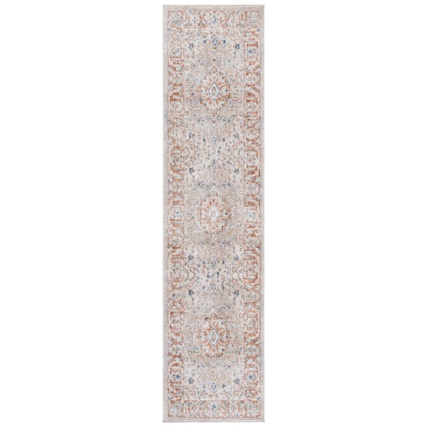 Scarlett 2 ft. x 8 ft. Beige/Ivory Rust Medallion Ornate Runner Rug
