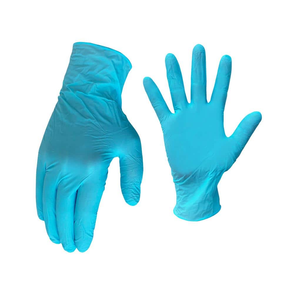 AMMEX Gloveworks Large Blue Nitrile Industrial Powder-Free 5-Mil Disposable  Gloves (100-Count) IN46100BX - The Home Depot