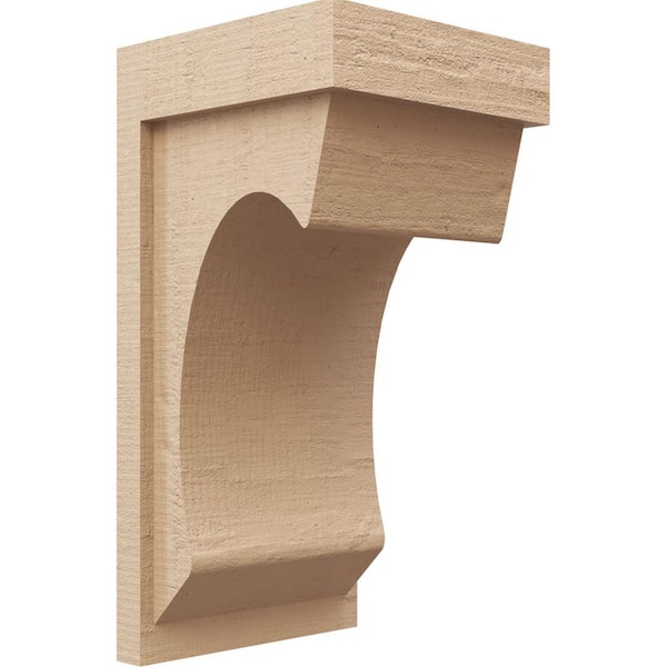Ekena Millwork 9 in. x 18 in. x 9 in. Wide Emerson Rough Cedar Woodgrain TimberThane Corbel, Primed Tan