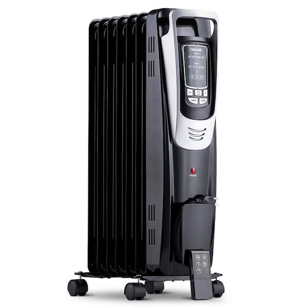 te veel Twisted Executie NewAir Portable1500-Watt Electric Oil-Filled Silent Radiator Heater with  Energy Efficient Operation Cover 150 sq. ft. - Black-AH-450B - The Home  Depot