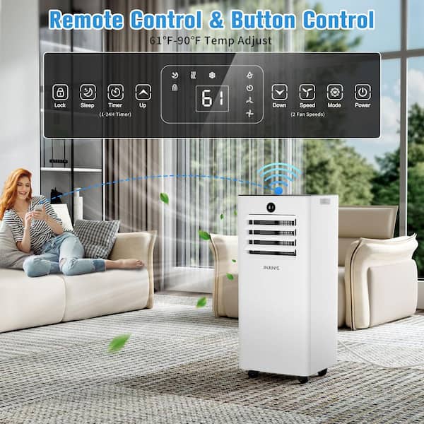 JINJUNYE 8,000 BTU 3-in-1 Portable Air Conditioner with