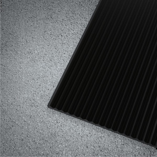 Black 24 in. x 4 ft. Vinyl V-Groove Commercial Grade Matting