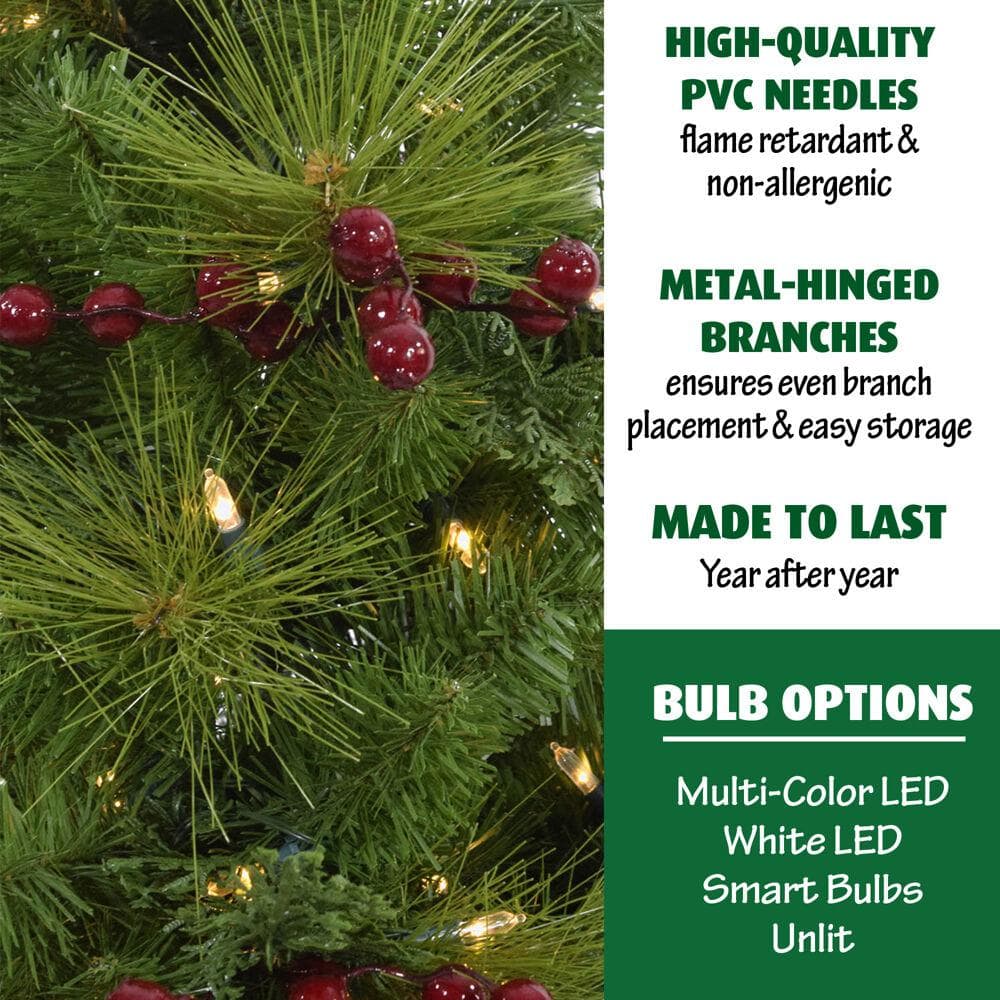 24" White Pine Tabletop Christmas Tree with LED Lights