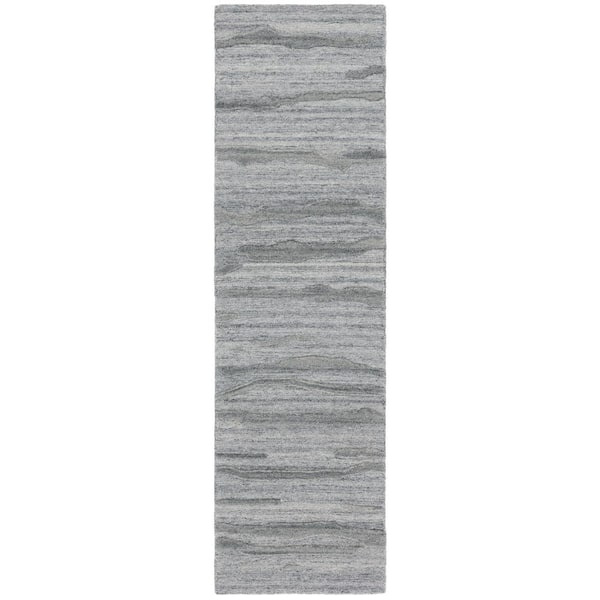 SAFAVIEH Abstract Gray 2 ft. x 8 ft. Undulating Marle Runner Rug