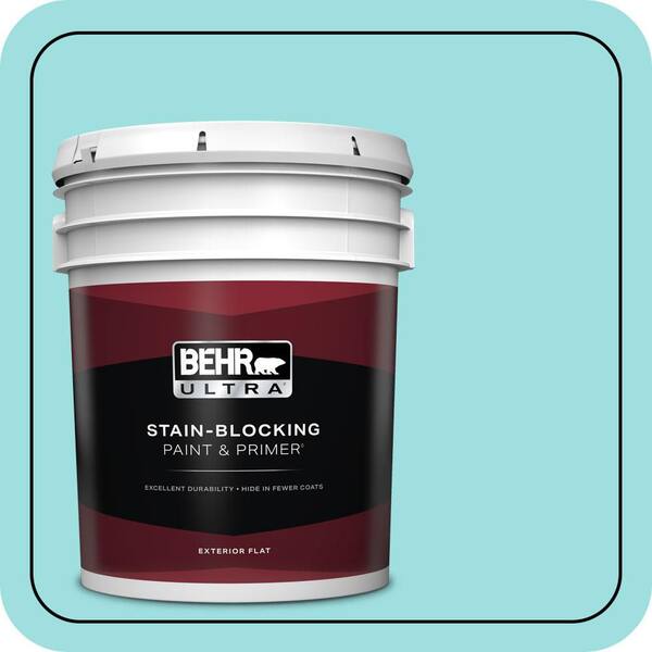 BEHR ULTRA 5 gal. #P460-2 Tropical Waterfall Flat Exterior Paint & Primer