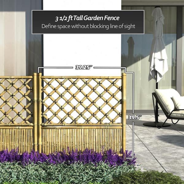 RED LANTERN Bamboo Garden Fence Hoshi Zen Panel - Natural WD20483