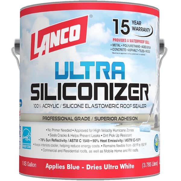 Lanco Ultra Siliconizer 1 Gal. 100% Acrylic Elastomeric White Reflective Roof Sealer