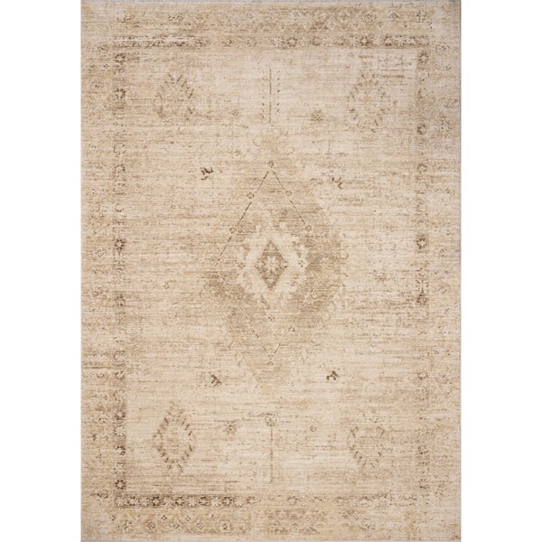 Chris Love Julia Palma Natural / Smoke 2 ft. 7 in. x 7 ft. 6 in.  Traditional Runner Rug