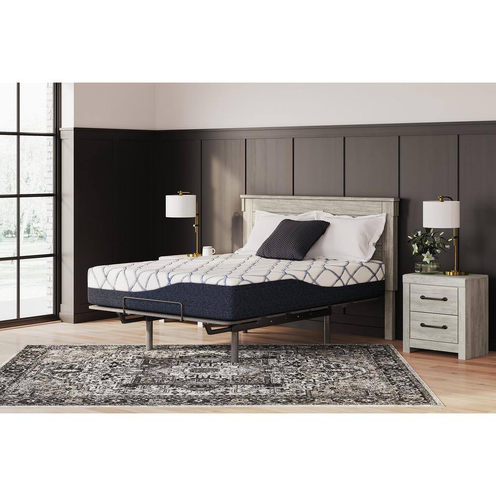 Full Blue and White Adjustable Memory Foam Mattress