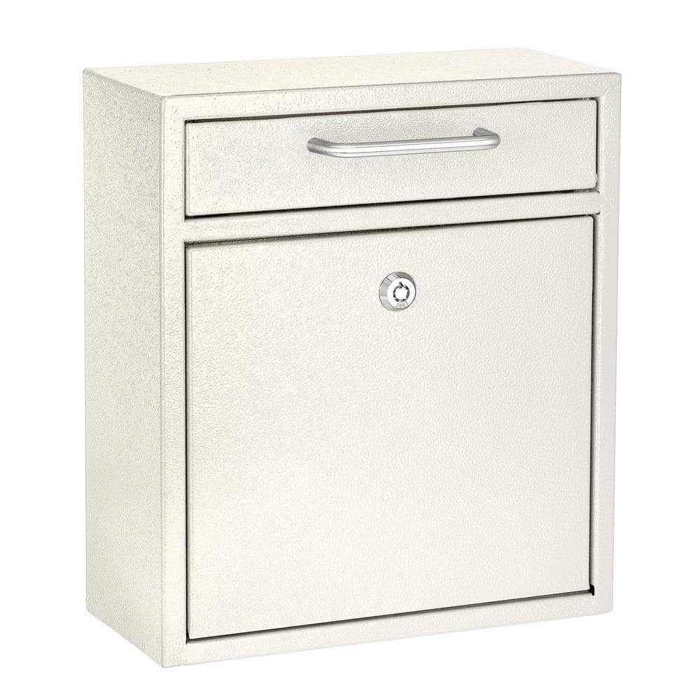 Medium Mail Wall-Mount Drop Box with High Security Key Locking System, Whit