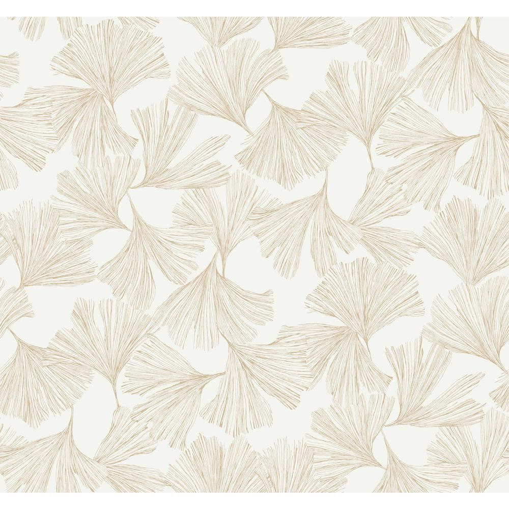 Antonina Vella Gingko Toss Gold Matte Paper Non-Pasted Wallpaper DD3741 ...