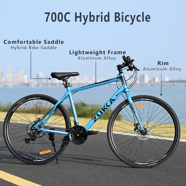 Cesicia 21 Speed Blue Aluminum Road Bike with Disc Brake 700C