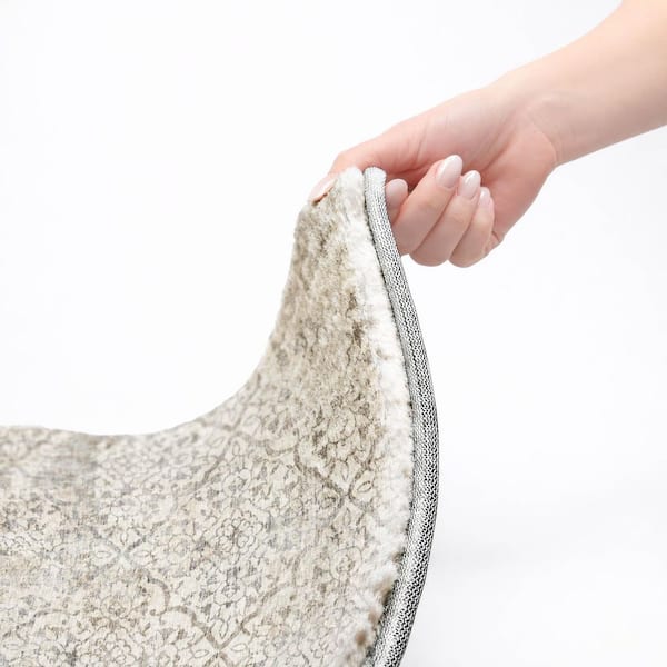 Dream Shag Premium Machine Washable Abstract ADS769 Ivory 9 ft. x 12 ft. Area Rug