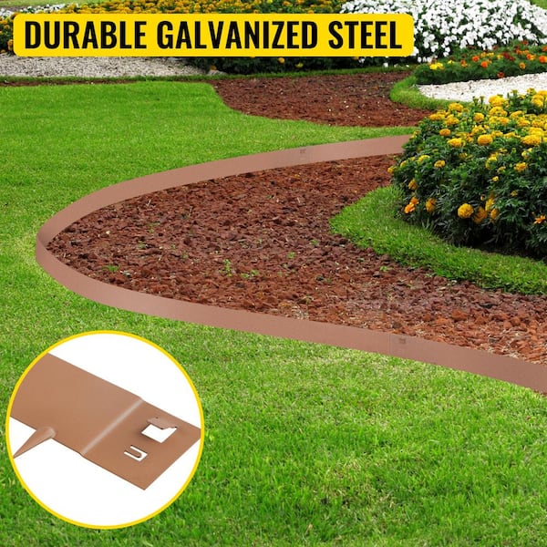 Steel Lawn Edging 5-Pieces Metal Landscape Edging 5 in. x 39 in. Garden Edging Border Grown Steel Border for Garden Yard