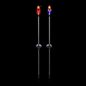 34 in. Christmas Yard Decor Acrylic Snowman Stakes with Solar Color Changing LED Lights, (2-Pack)
