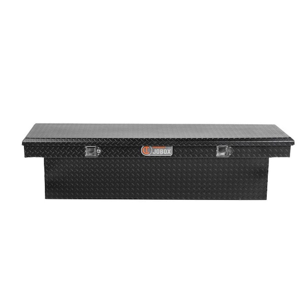 Jobox 70 in. Black Diamond Plate Aluminum Full Size Deep Crossover Truck Tool Box