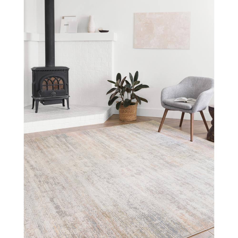 Lucia Mist Blue and Beige Rectangular Area Rug