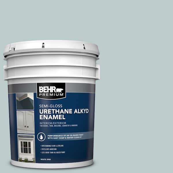 BEHR PREMIUM 5 gal. #N440-2 Urban Raincoat Urethane Alkyd Semi-Gloss Enamel Interior/Exterior Paint