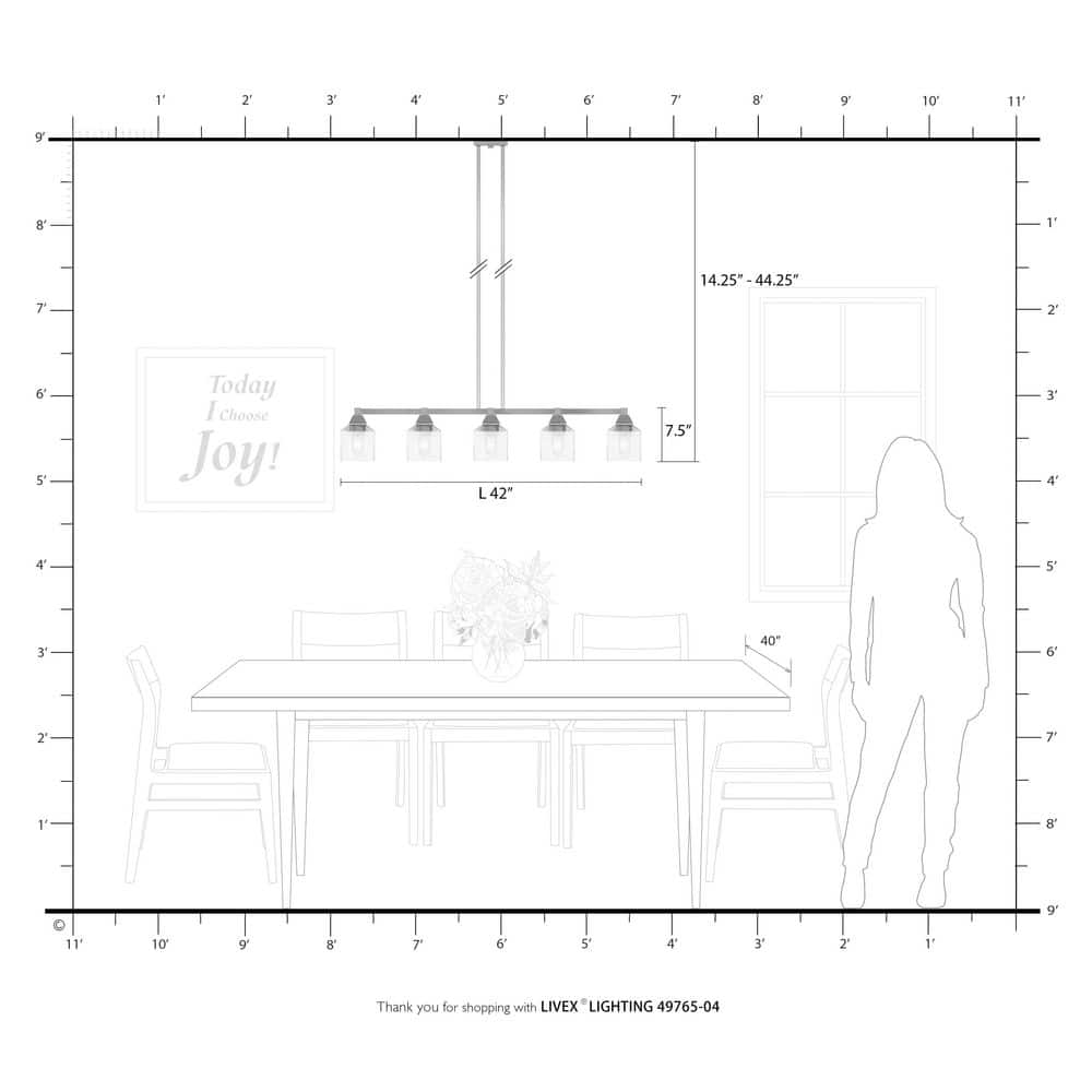 Aragon 5-Light Linear Chandelier in Black with Clear Seeded Glass
