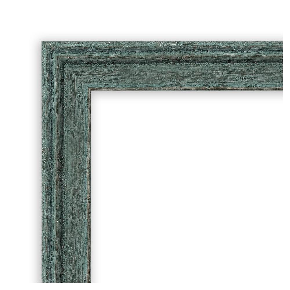 27"x15" Teal Gray Wood Framed Magnetic Board