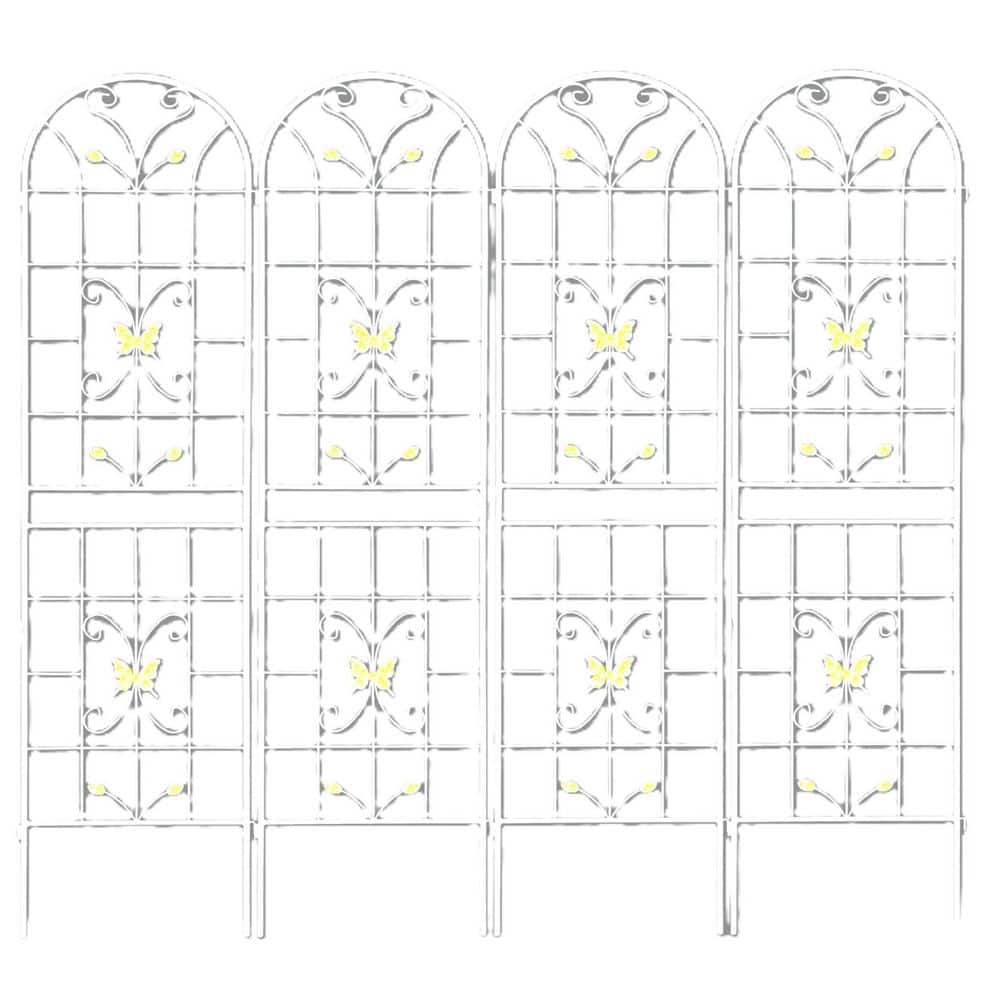 ProMax 86.7 in. Rustproof Iron Modular Trellis-4 Pack for Climbing Plants with Cream White Finish price history on PriceWatchPro