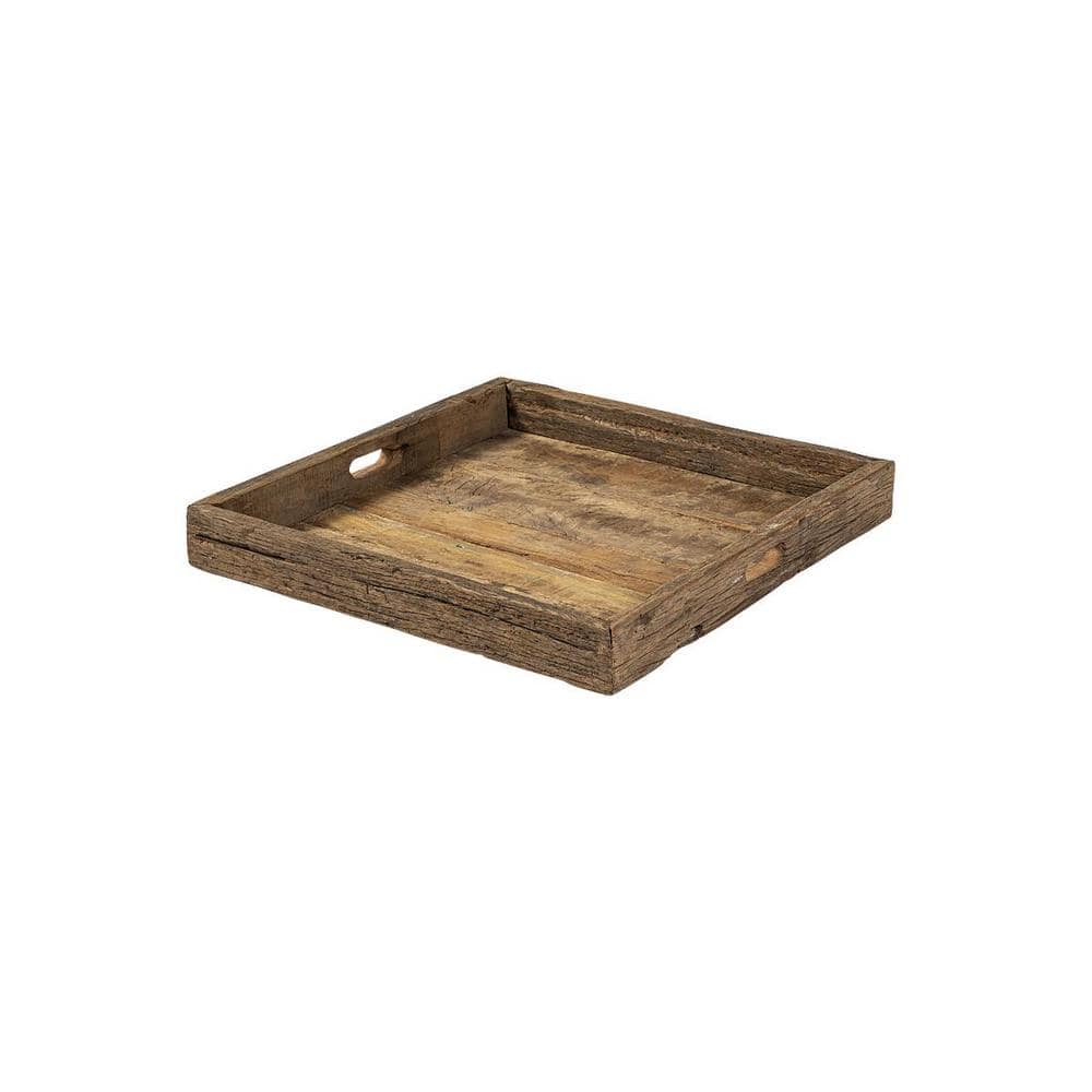 Brown Square Wood 24 in. Decorative Tray price history on PriceWatchPro