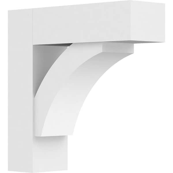 Ekena Millwork 5 in. x 18 in. x 18 in. Thorton Bracket with Block Ends, Standard Architectural Grade PVC Bracket