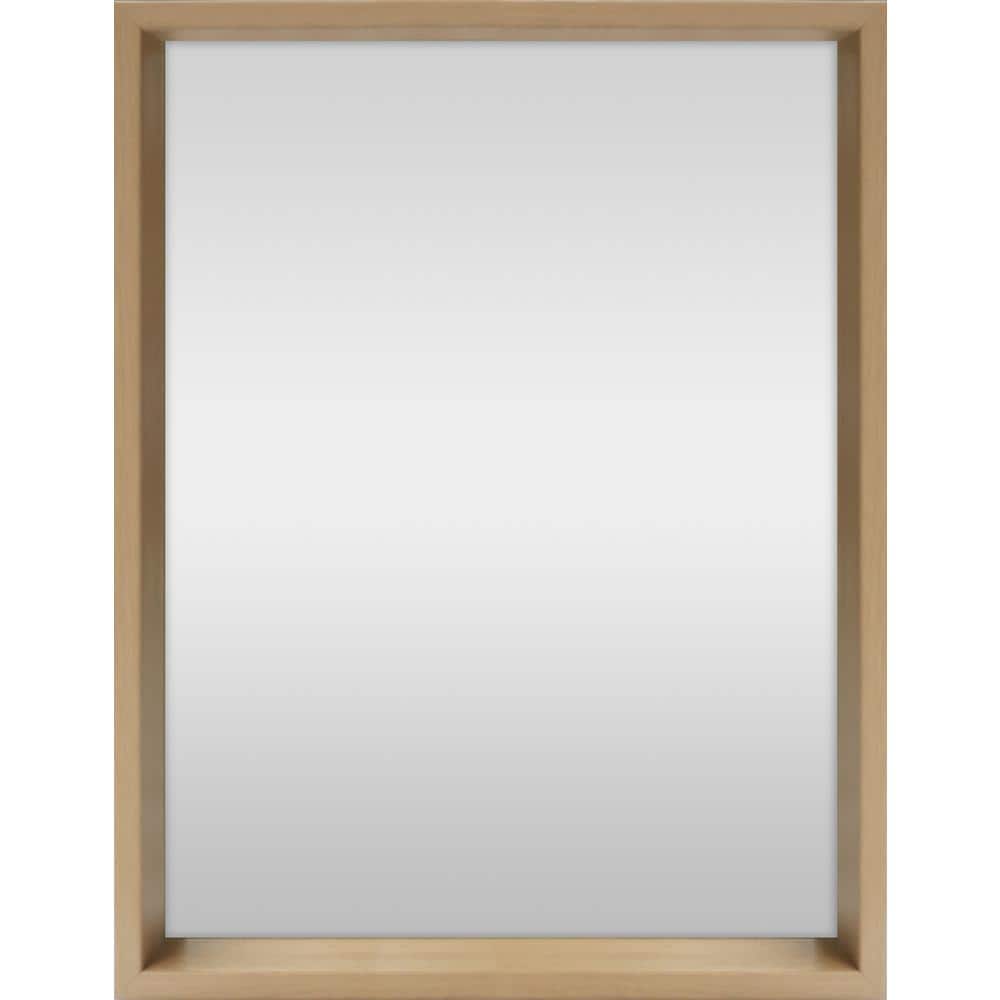22 in. W x 28 in. H Light Brown Wood Vanity Mirror