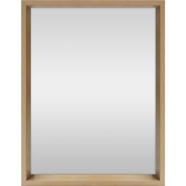 Home Decorators Collection 22 in. W x 28 in. H Light Brown Wood Vanity Mirror