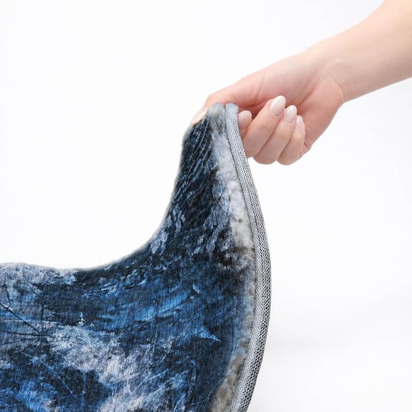 Dream Shag Premium Machine Washable Abstract ADS560 Navy 5 ft. x 7 ft. 6 in. Area Rug