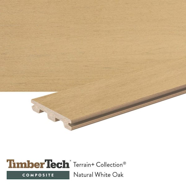 Composite Terrain+ 5/4 in. x 6 in. x 20 ft. Grooved Natural Oak Composite Deck Board(Actual:. 94 in. x 5.36 in. x 20 ft.
