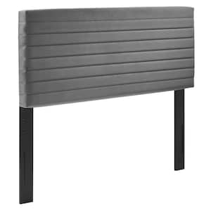 Tranquil Gray Full/Queen Performance Velvet Upholstered Headboard